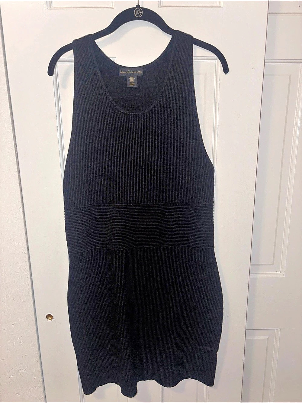 House of Harlow 1960 Black Ribbed Mini Dress Size XL New
